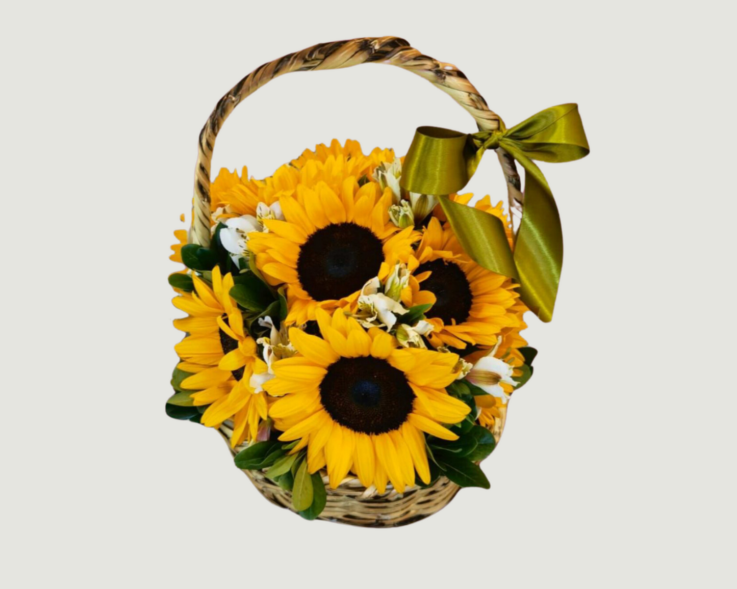 Canasta con girasoles