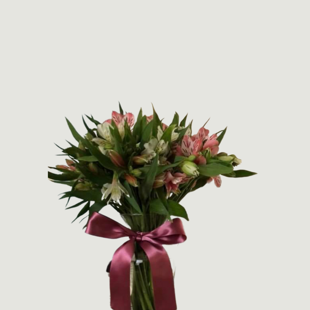 Jarron con alstromerias