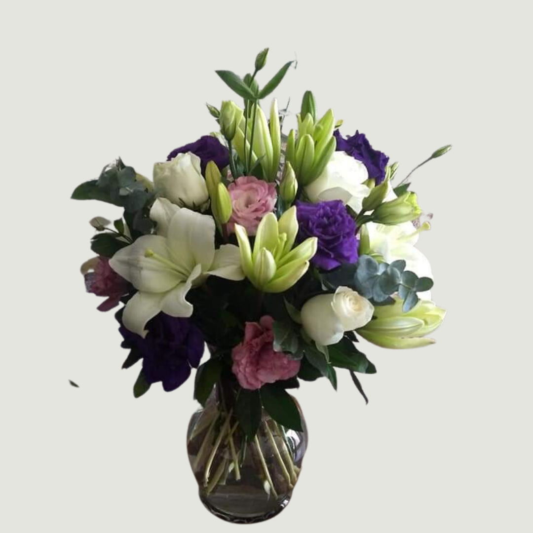 Jarron con Lisianthus